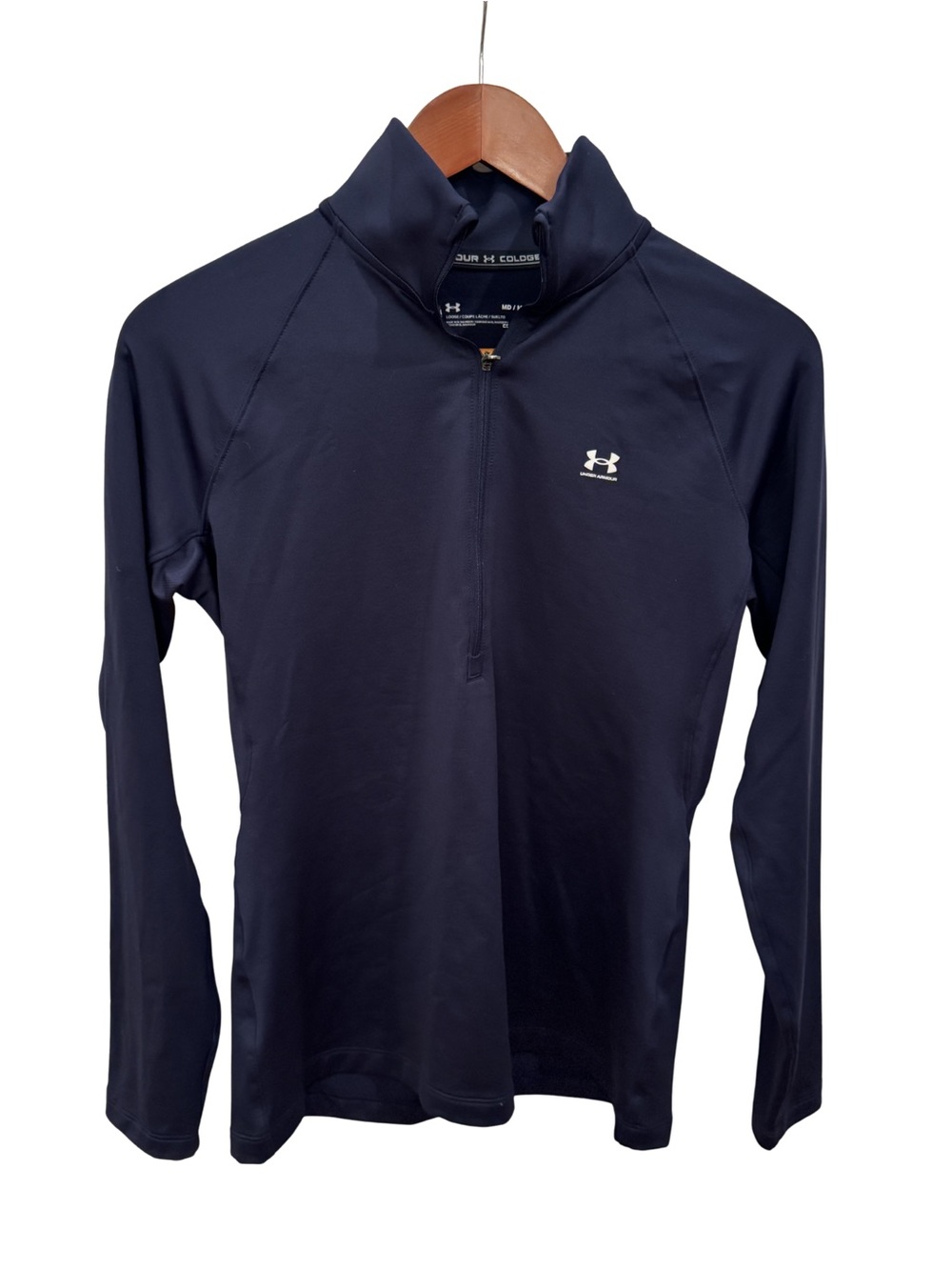 Under Armour Navy ColdGear Long Sleeve Performance 1/4 Zip - Size M